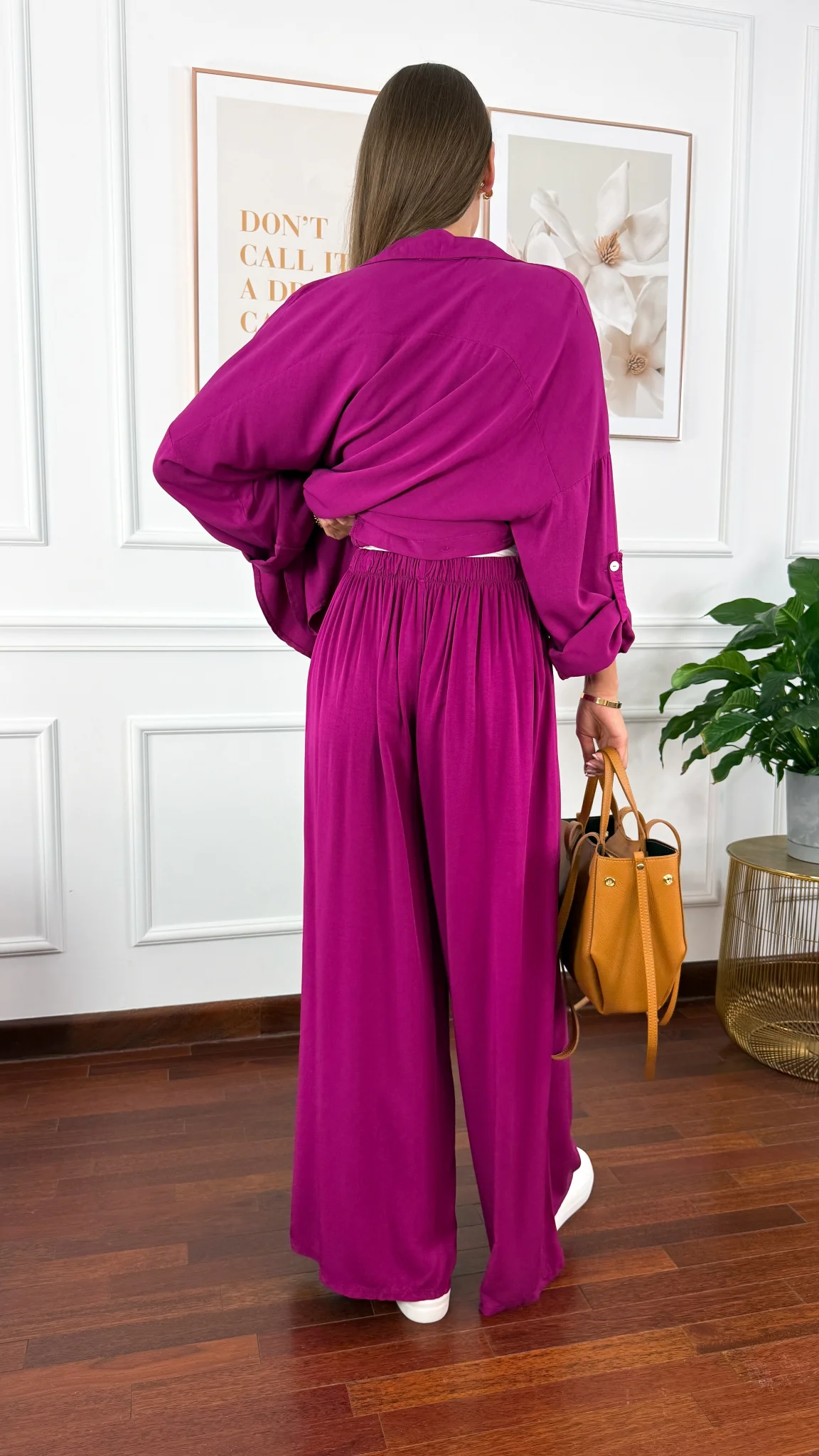 Wiskozowy komplet Ressa fuksja