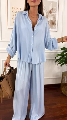 Wiskozowy komplet Ressa błękitny