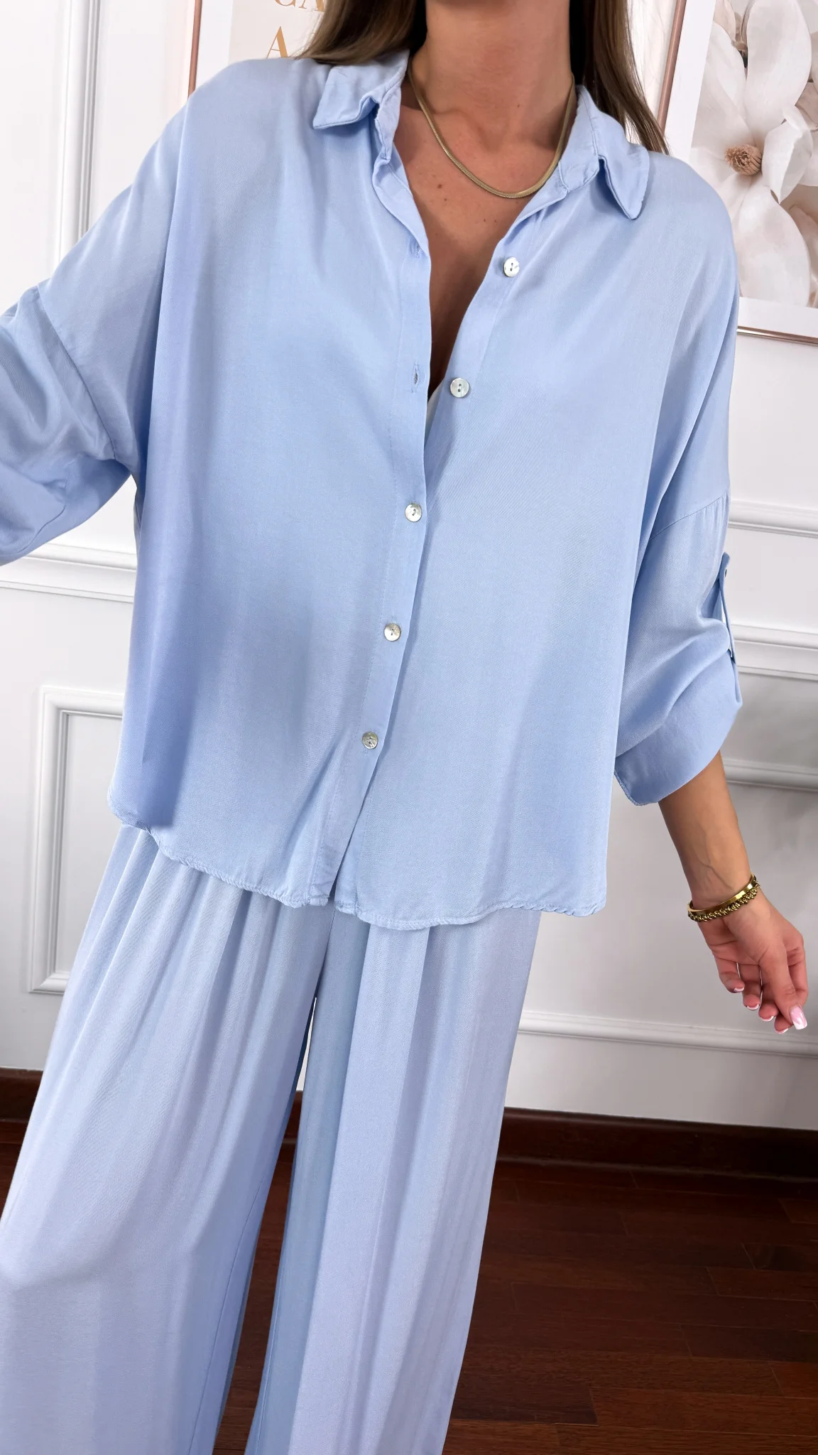 Wiskozowy komplet Ressa błękitny