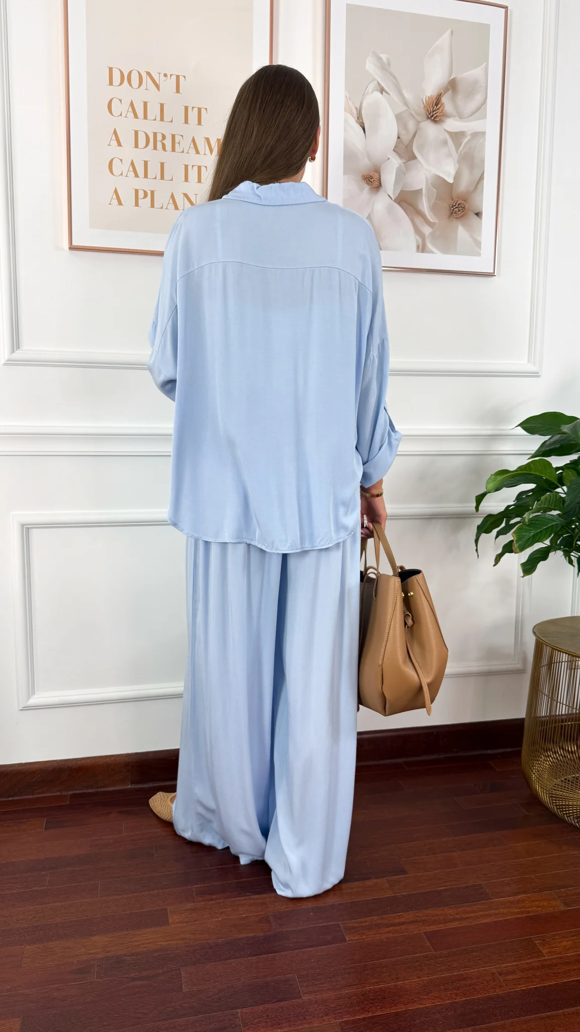 Wiskozowy komplet Ressa błękitny