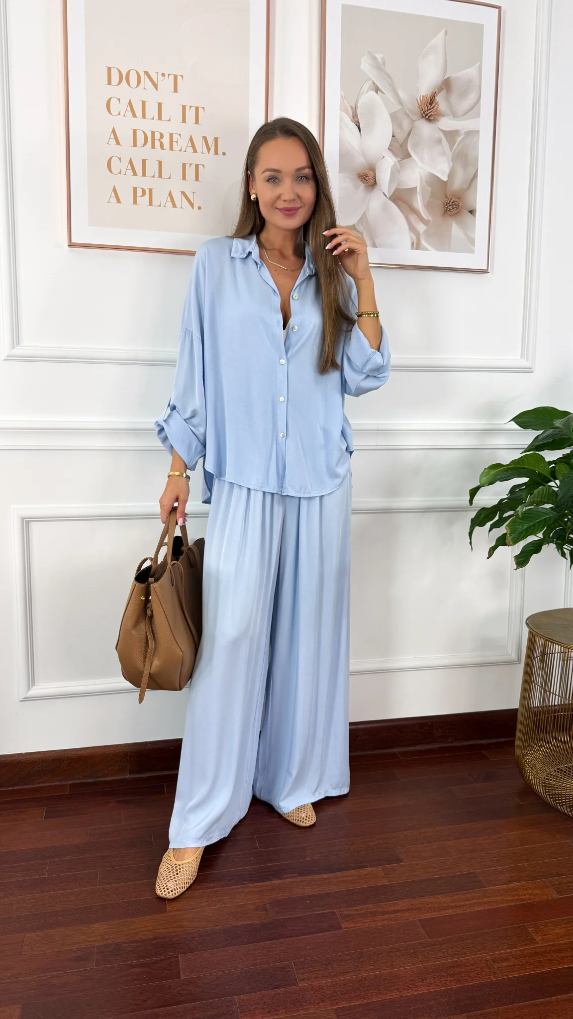 Wiskozowy komplet Ressa błękitny