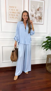 Wiskozowy komplet Ressa błękitny