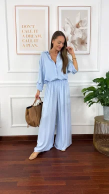 Wiskozowy komplet Ressa błękitny