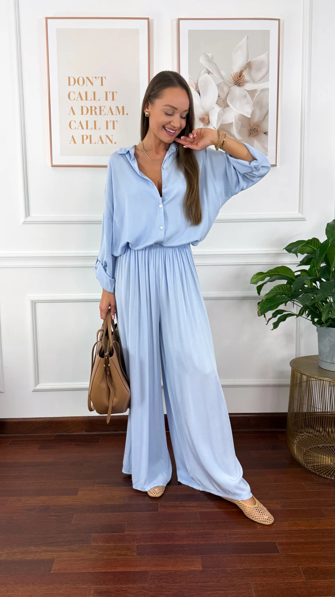 Wiskozowy komplet Ressa błękitny