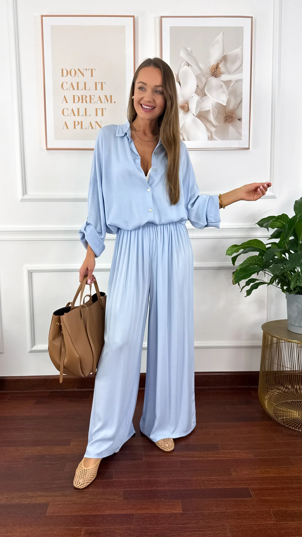 Wiskozowy komplet Ressa błękitny