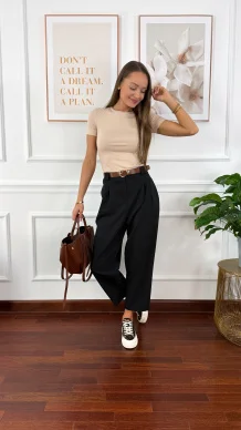 Bawełniana t-shirt Pam beżowy