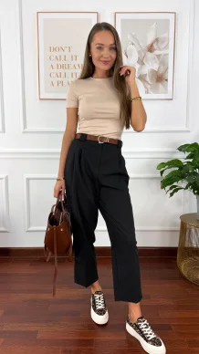 Bawełniana t-shirt Pam beżowy