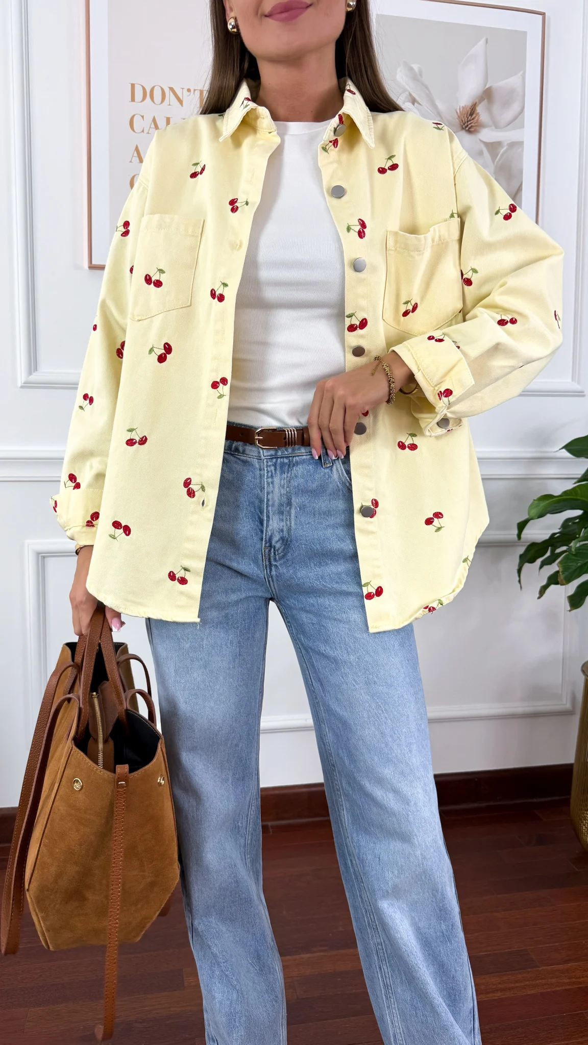 Koszula Ruby w wiśnie żółta