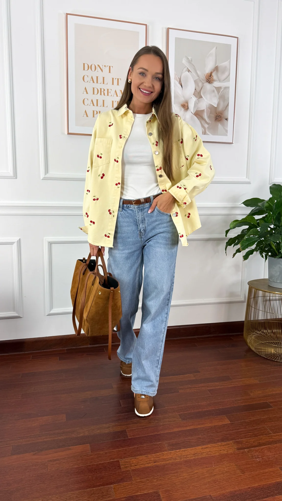 Koszula Ruby w wiśnie żółta