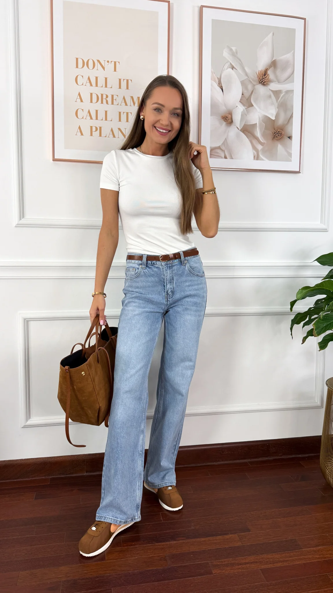 Bawełniana t-shirt Pam biały