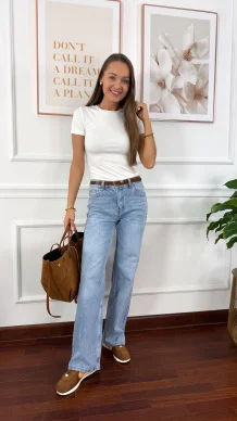 Bawełniana t-shirt Pam biały