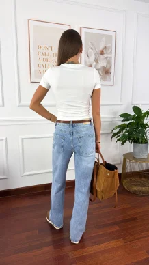 Bawełniana t-shirt Pam biały