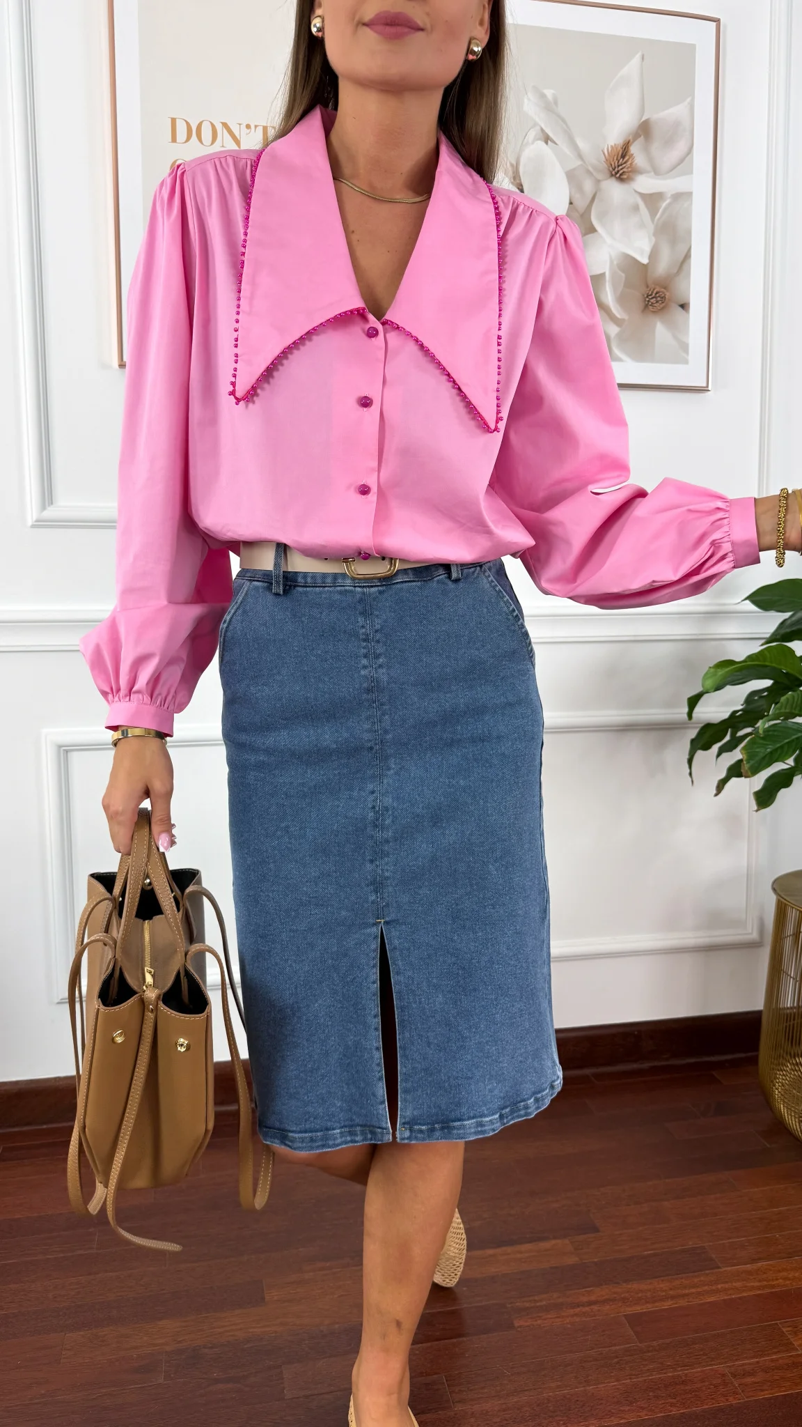 Bawełniana koszula Glow różowa