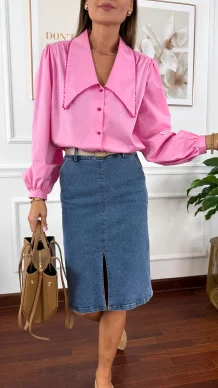 Bawełniana koszula Glow różowa