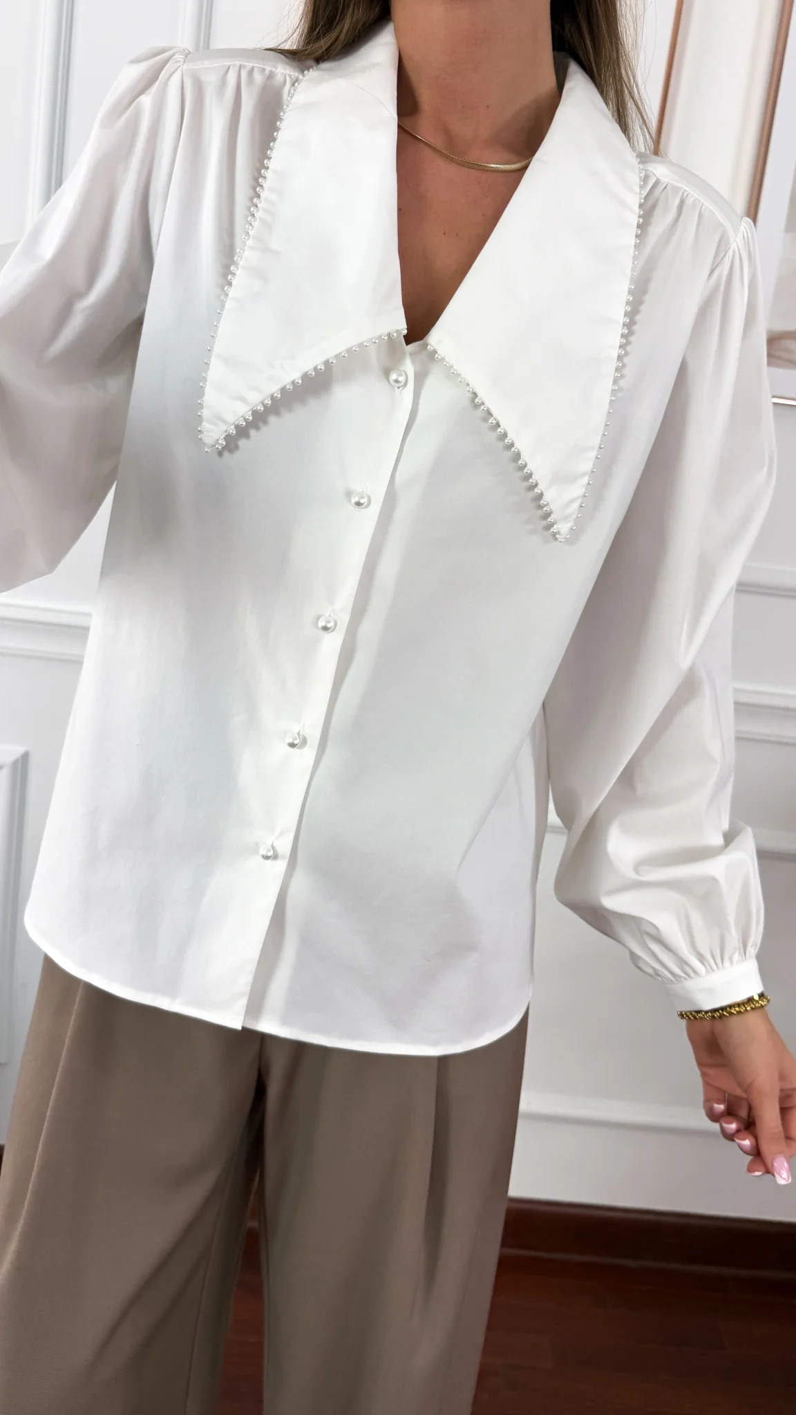 Bawełniana koszula Glow biała