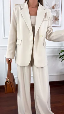 Wiskozowy komplet Mirena beżowy