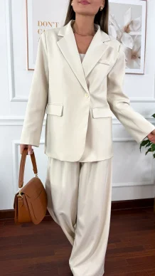 Wiskozowy komplet Mirena beżowy