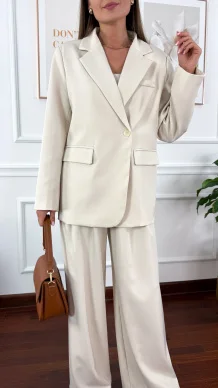 Wiskozowy komplet Mirena beżowy