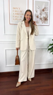 Wiskozowy komplet Mirena beżowy