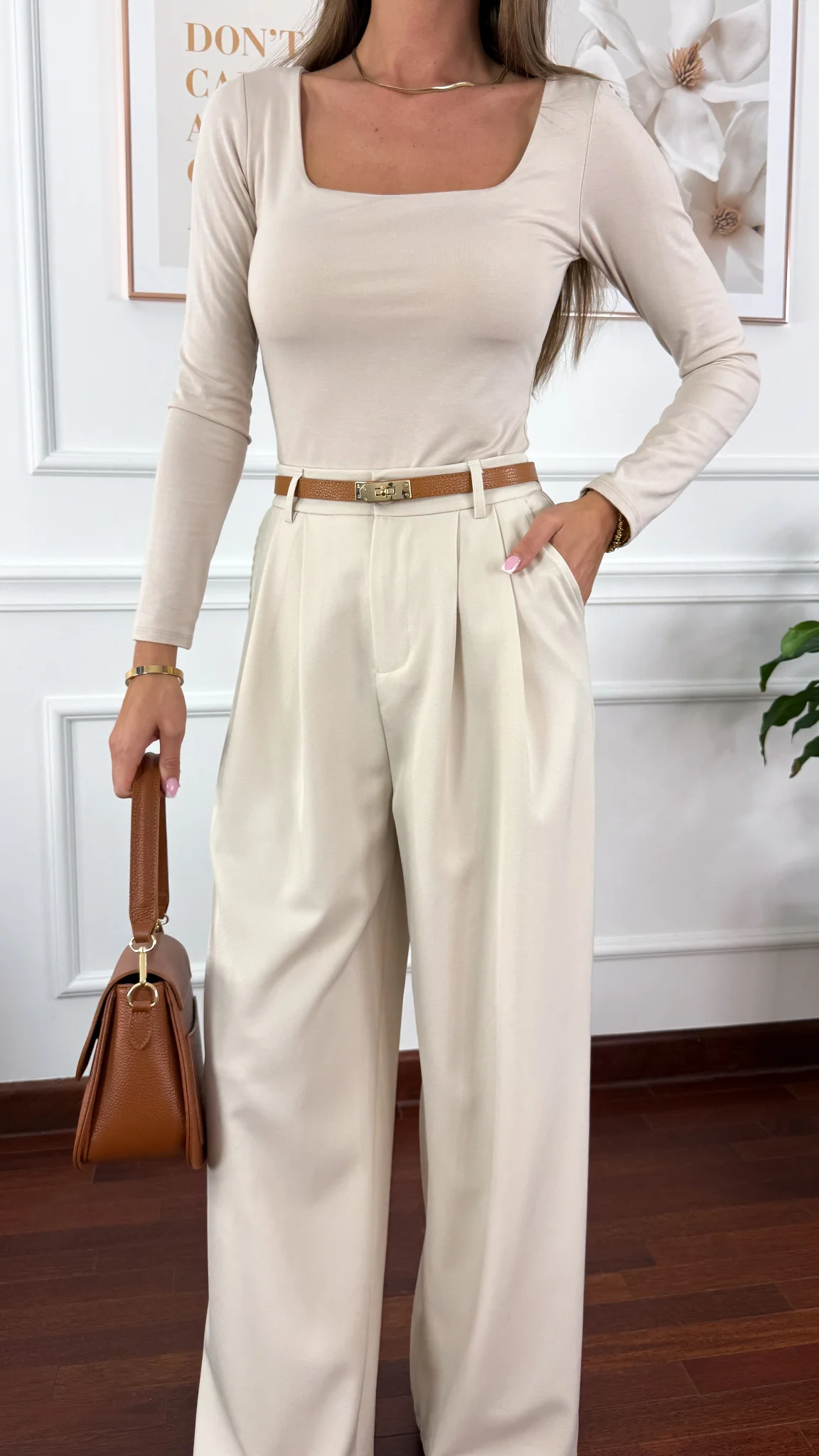 Wiskozowy komplet Mirena beżowy