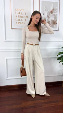 Wiskozowy komplet Mirena beżowy