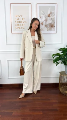 Wiskozowy komplet Mirena beżowy