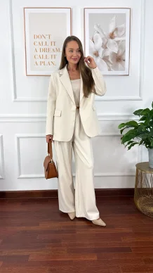 Wiskozowy komplet Mirena beżowy