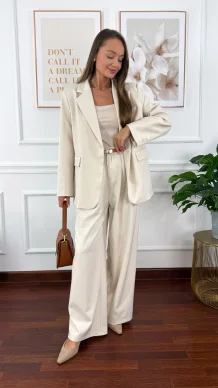 Wiskozowy komplet Mirena beżowy