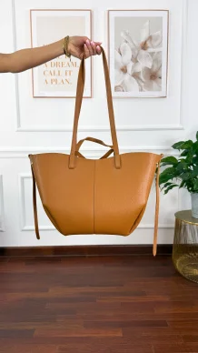 Skórzana torebka Fino karmelowa