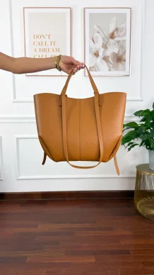 Skórzana torebka Fino karmelowa