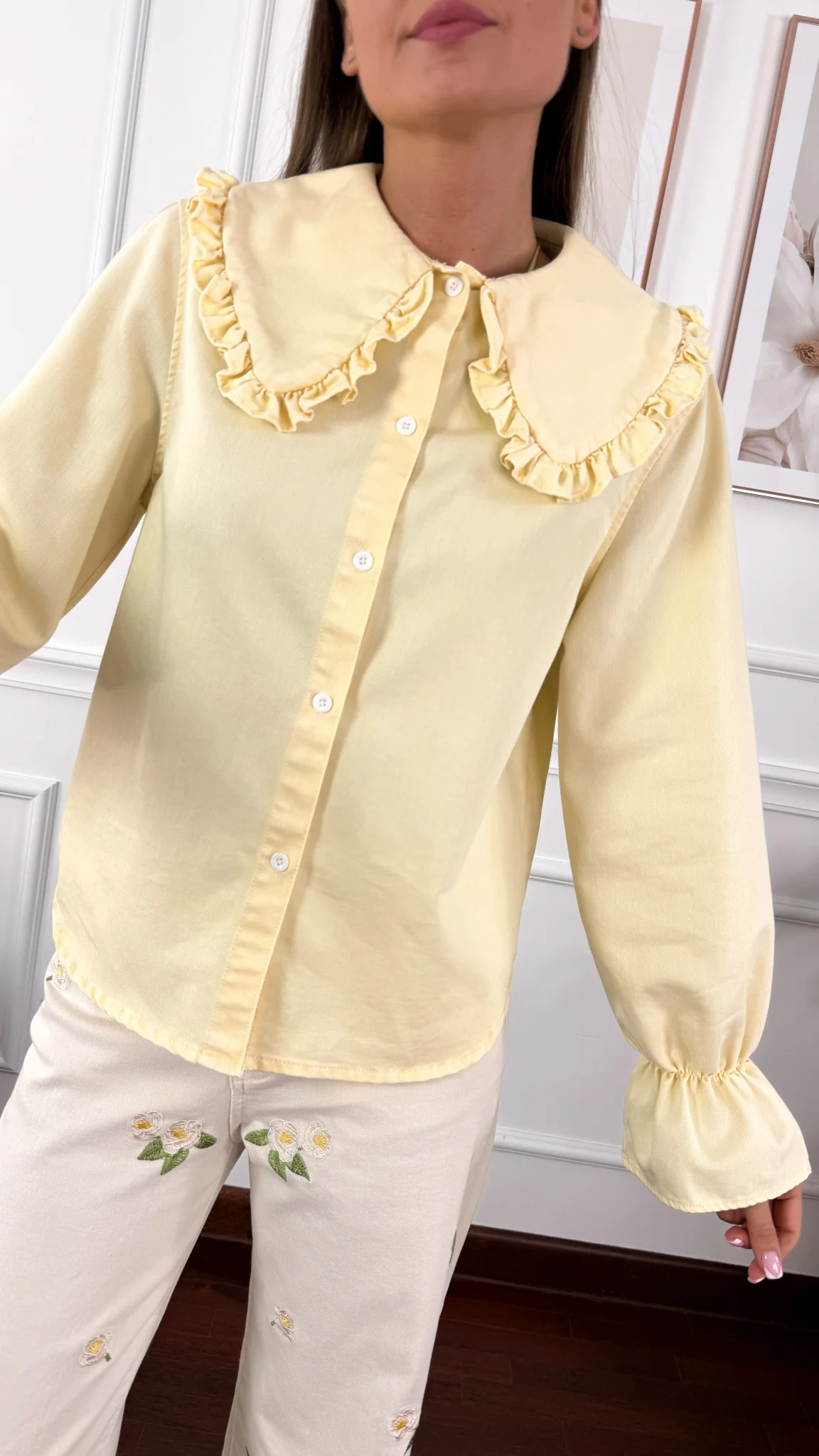 Bawełniana koszula Felicia żółta