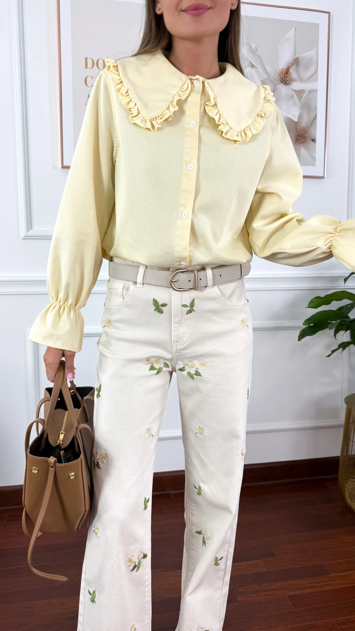 Bawełniana koszula Felicia żółta