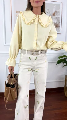 Bawełniana koszula Felicia żółta