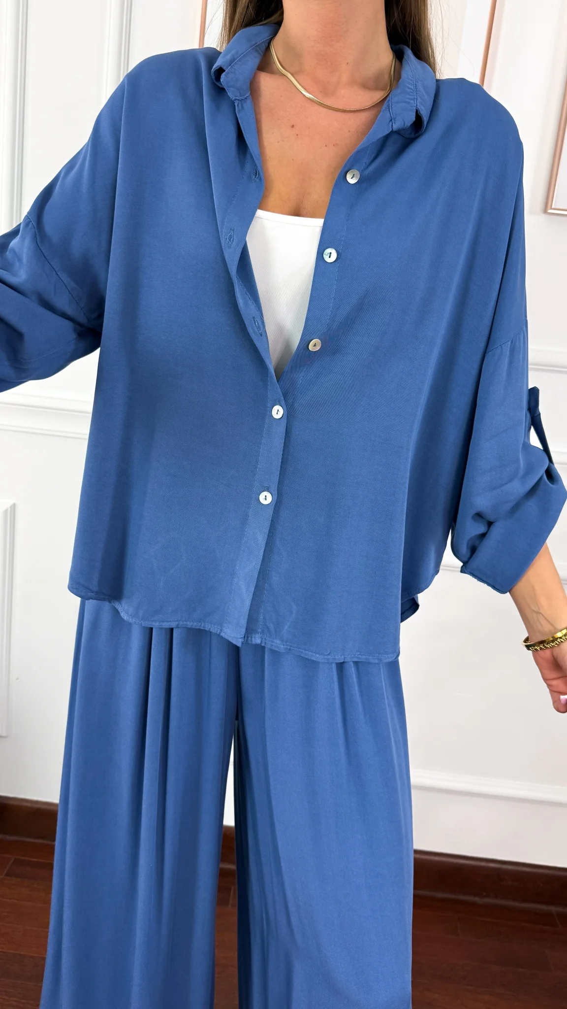 Wiskozowy komplet Ressa niebieski