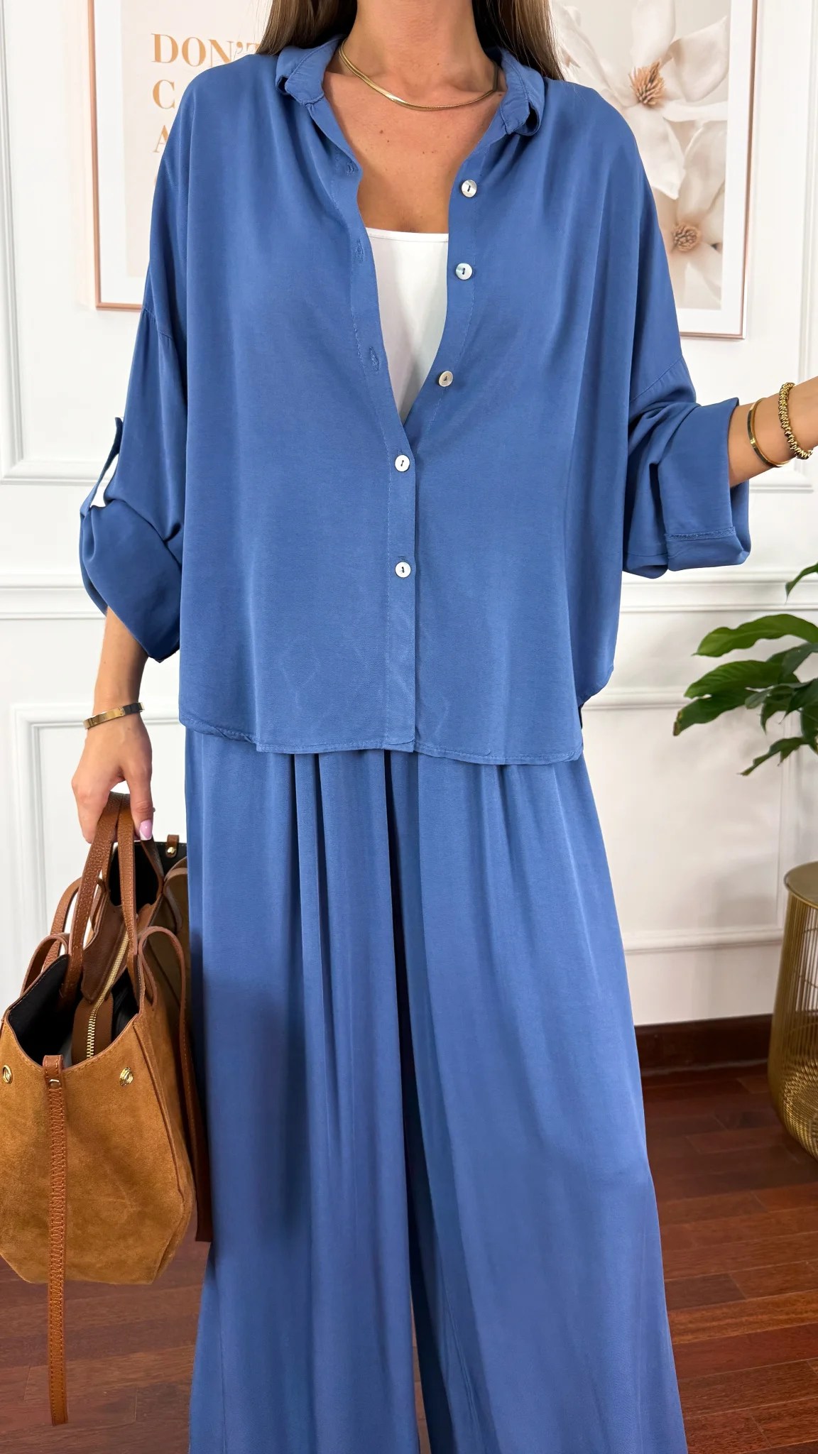 Wiskozowy komplet Ressa niebieski