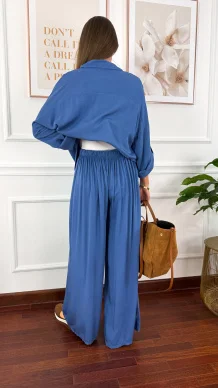 Wiskozowy komplet Ressa niebieski