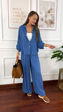 Wiskozowy komplet Ressa niebieski