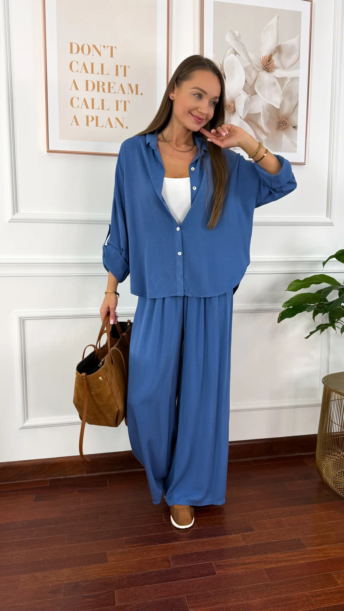 Wiskozowy komplet Ressa niebieski