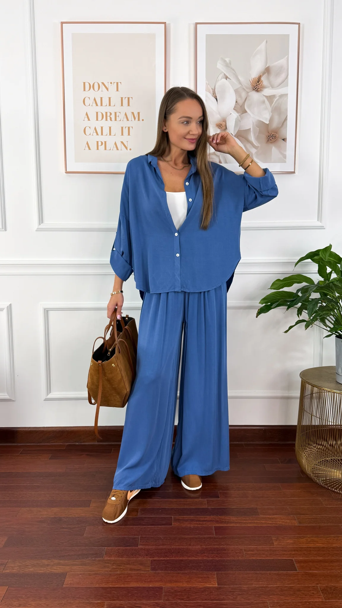 Wiskozowy komplet Ressa niebieski