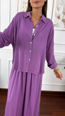 Wiskozowy komplet Ressa fioletowy