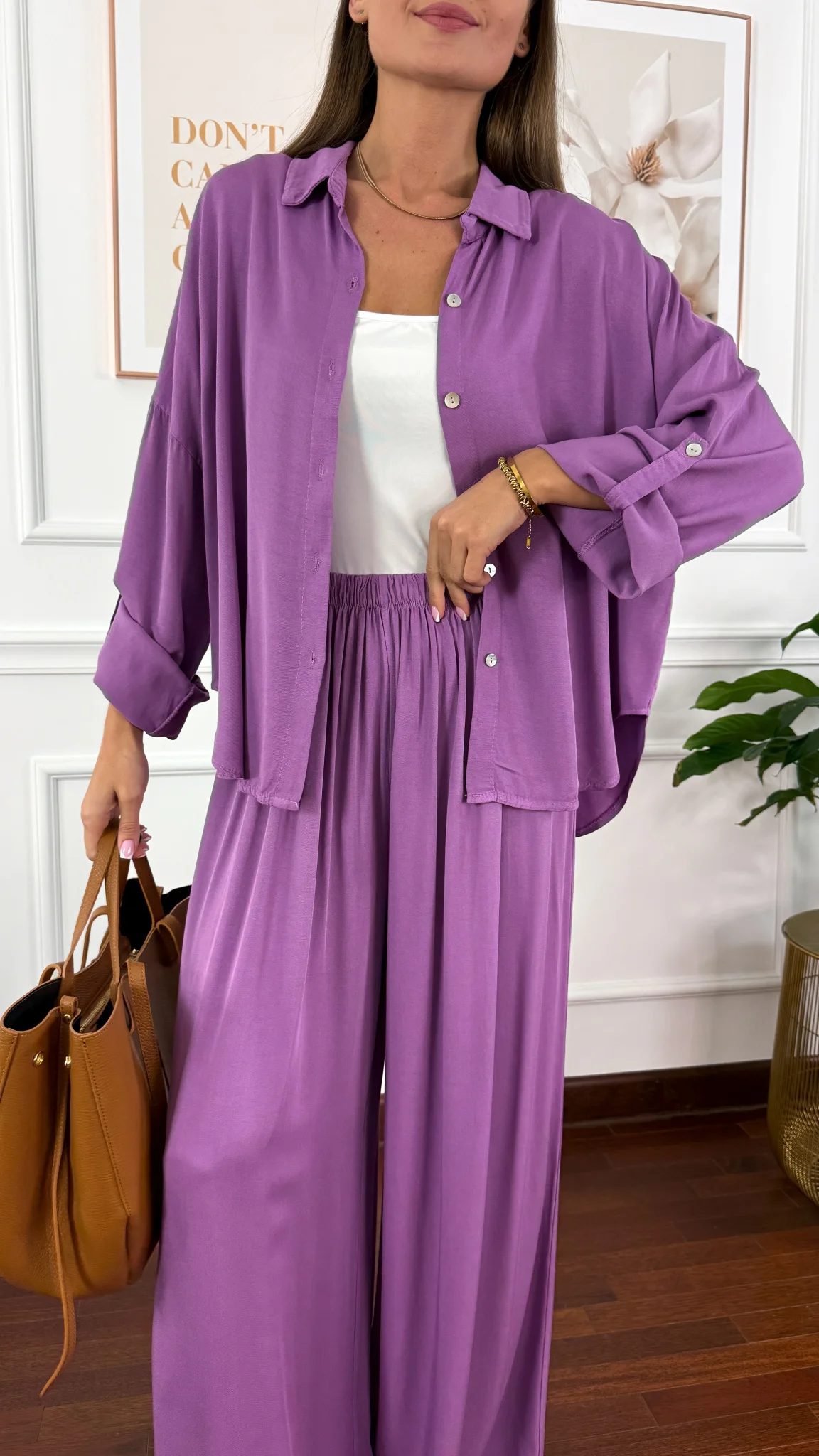 Wiskozowy komplet Ressa fioletowy