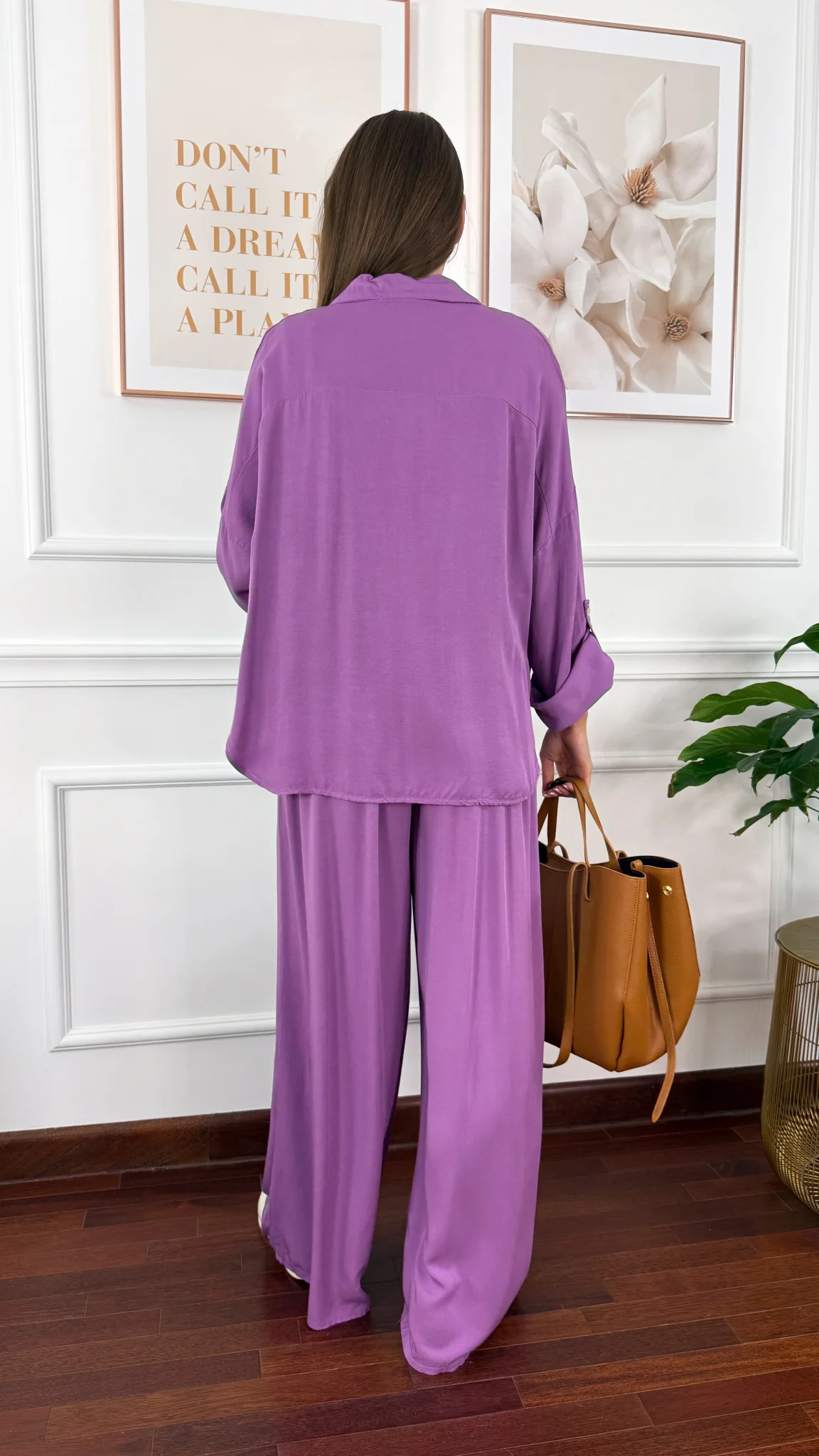 Wiskozowy komplet Ressa fioletowy