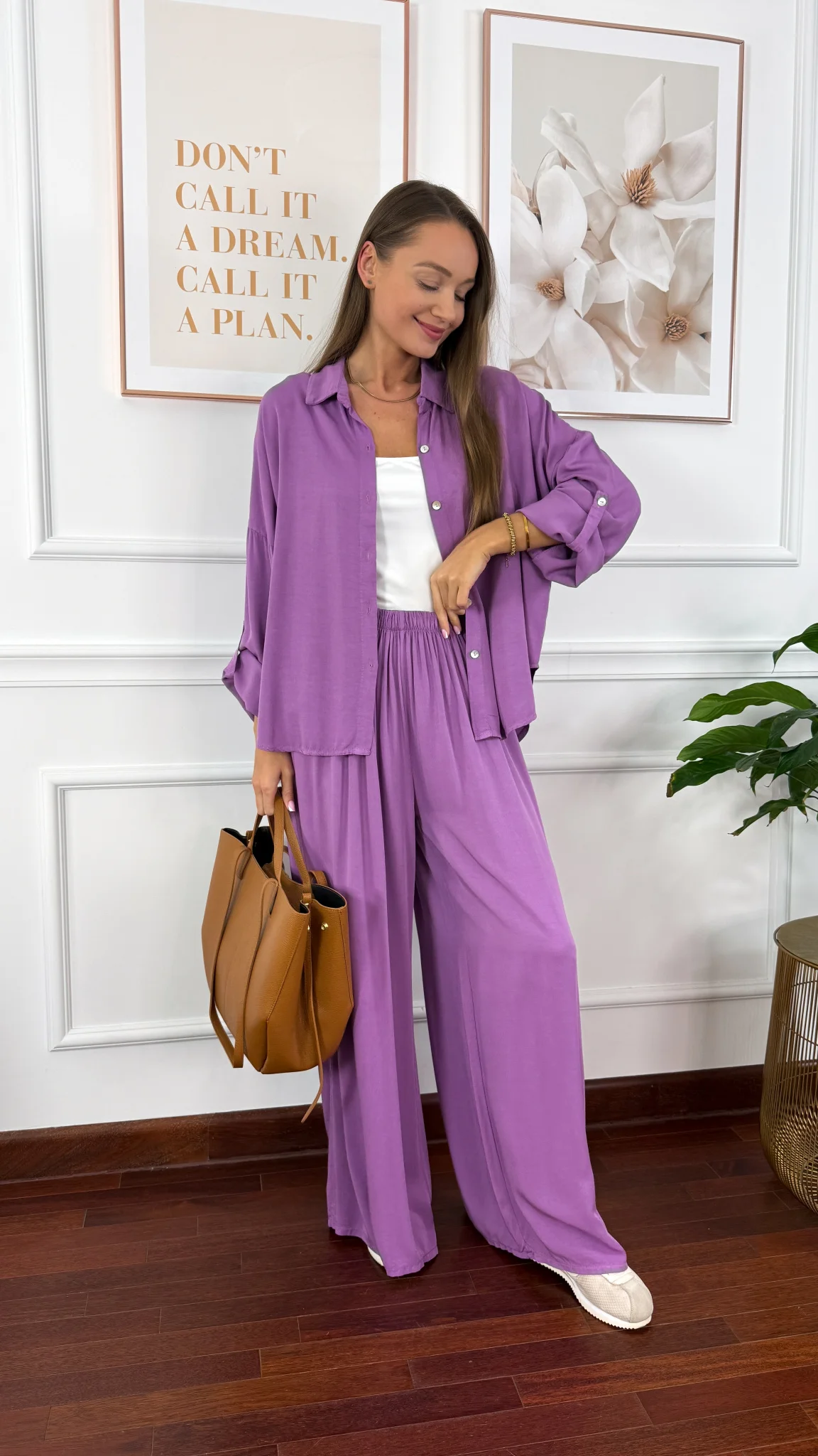 Wiskozowy komplet Ressa fioletowy