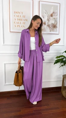 Wiskozowy komplet Ressa fioletowy