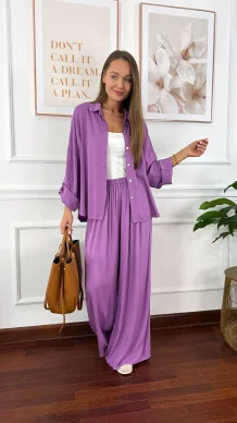 Wiskozowy komplet Ressa fioletowy