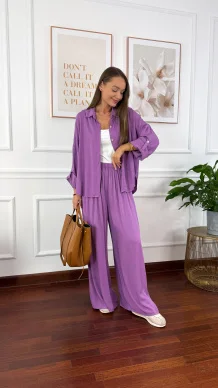 Wiskozowy komplet Ressa fioletowy