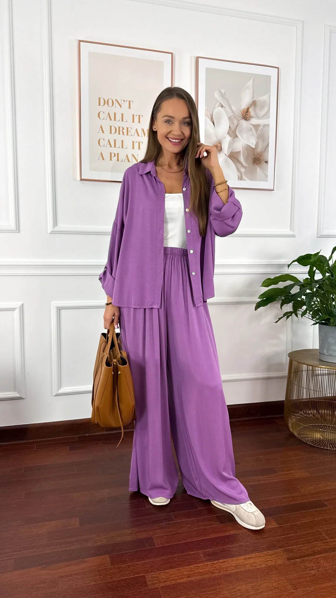 Wiskozowy komplet Ressa fioletowy