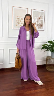 Wiskozowy komplet Ressa fioletowy