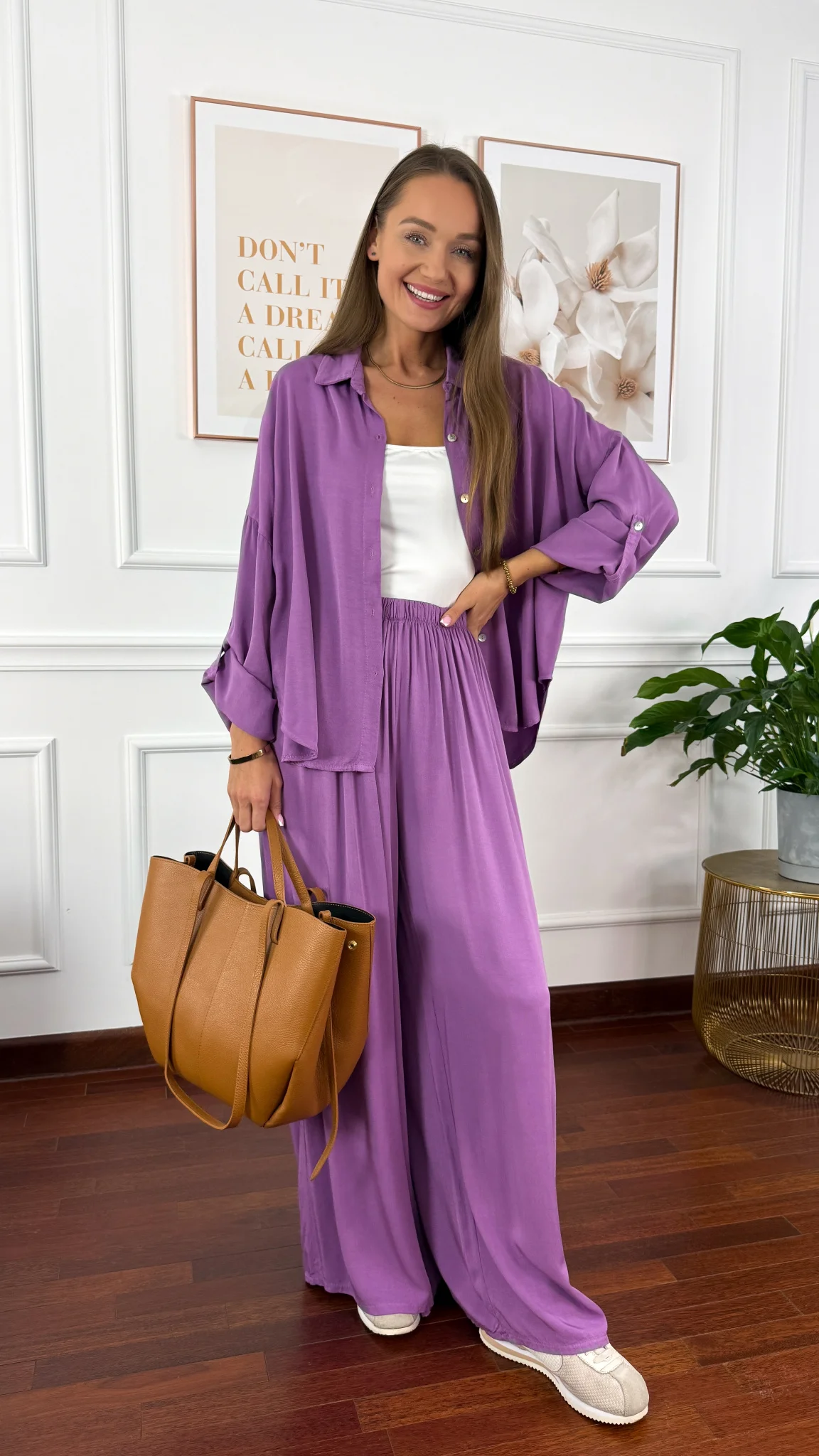 Wiskozowy komplet Ressa fioletowy