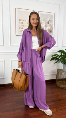 Wiskozowy komplet Ressa fioletowy